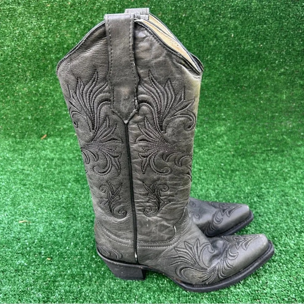 Circle G Womens Snip Toe Western Cowboy Boots Leather 5142 Size 5 1/2 M